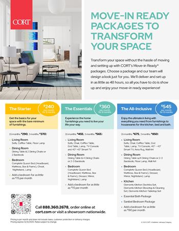 Furnishing options available